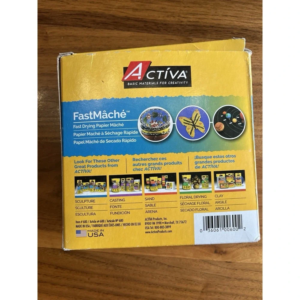 Activa FastMache Fast Drying‎ Papier Mache, Air Dryies to White Color 24oz NEW